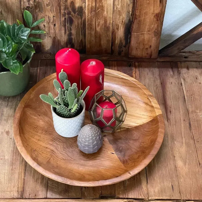 Round Display Wood Bowl - IrregularLines