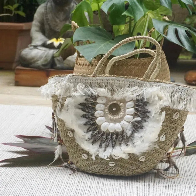 Rattan Boho Handbag - IrregularLines