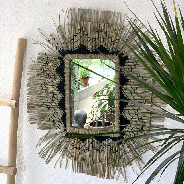 Gyzi Mirror Natural with Black - IrregularLines