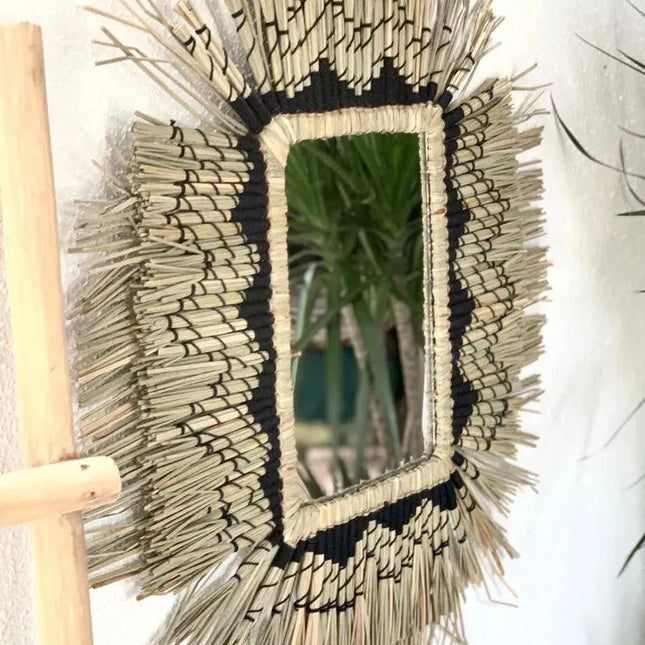 Gyzi Mirror Natural with Black - IrregularLines