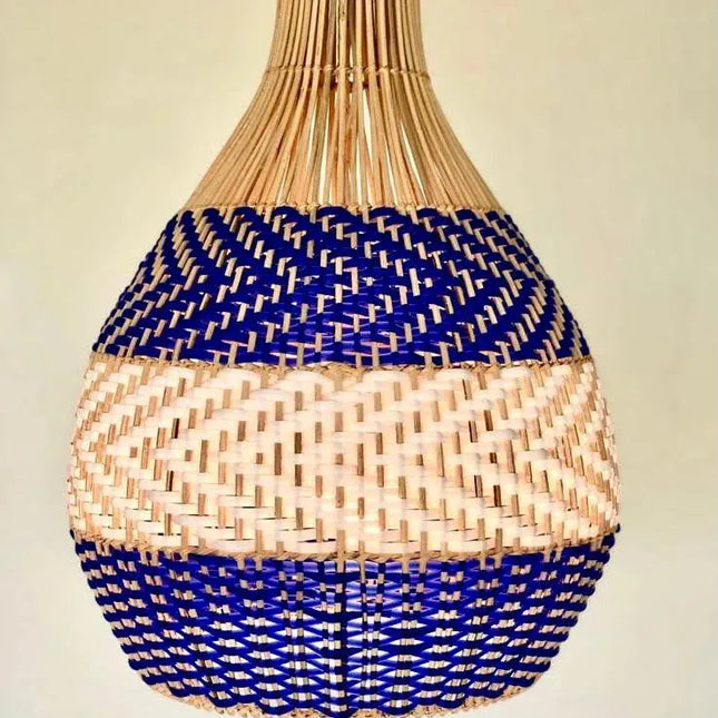 Blue Ryaki Rattan Pendant Light - IrregularLines