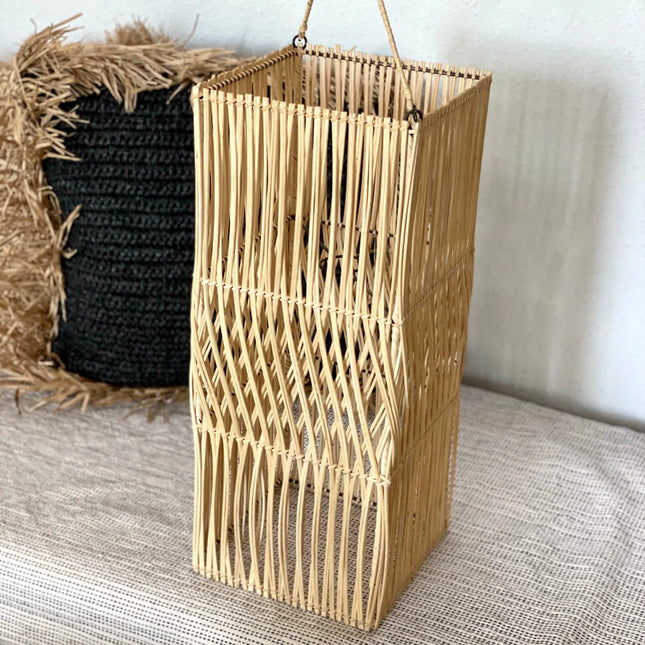 Square Rattan Pendant Lamp - IrregularLines