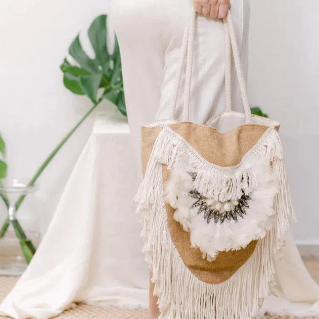 Jute Boho Handbag - IrregularLines