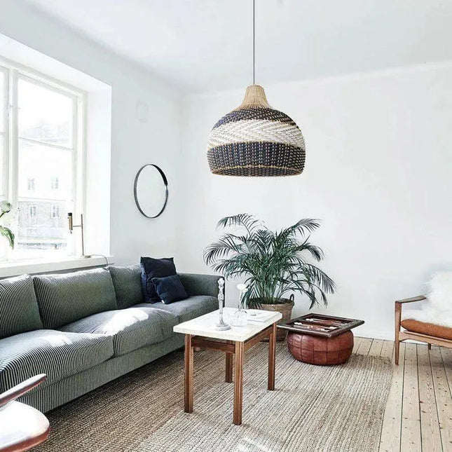 Black Thalassa Rattan Pendant Light - IrregularLines