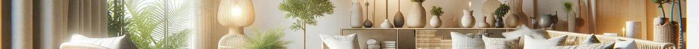 teak furniture with rattan chairs and linen sofa.