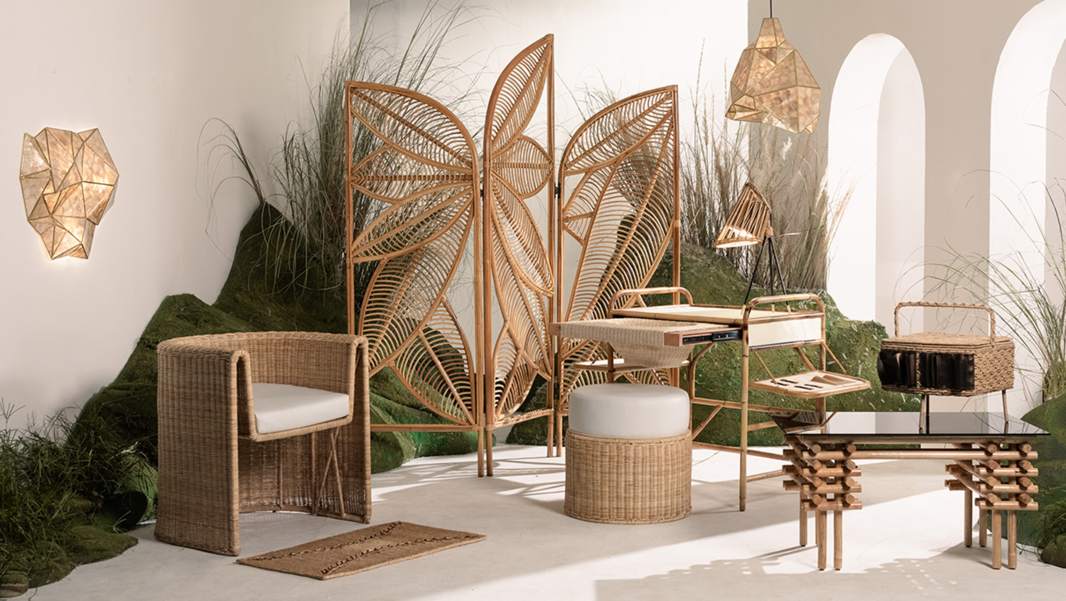 Timeless wooden furniture and natural materials in a thoughtfully styled space.