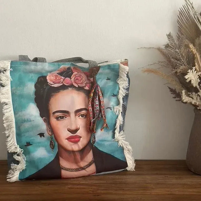 vintage frida kahlo bag
unique printed tote bag
stylish everyday tote bag
frida kahlo portrait tote bag
frida kahlo canvas tote bag
eco reusable canvas tote
buy frida kahlo tote bag FK38
bohemian tote bag women
artistic canvas shoulder bag
aesthetic art tote bag