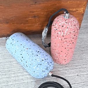 Terrazzo Cement Pendant Lamp Blue Short - IrregularLines
