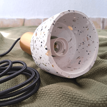 Terrazzo Cement And Metal Pendant Lamp Grey - IrregularLines