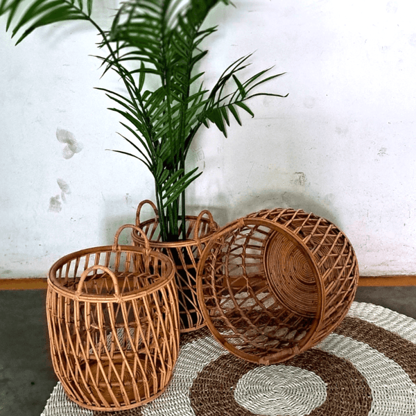 Mochi Rattan Basket With Handle - IrregularLines