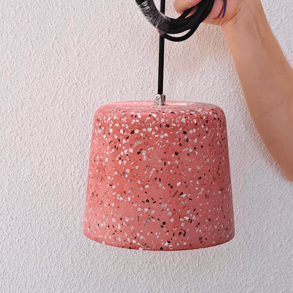 Cement Pendant Lamp Red - IrregularLines