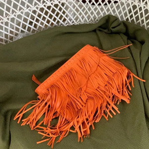 Orange Cross Purse / Clutch - IrregularLines