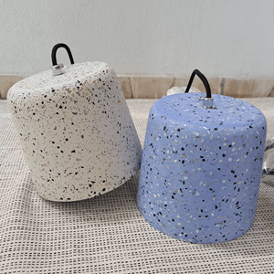 Cement Pendant Lamp Blue - IrregularLines