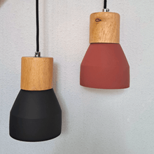 Load image into Gallery viewer, Cement And Wood Pendant Lamp Red - IrregularLines
