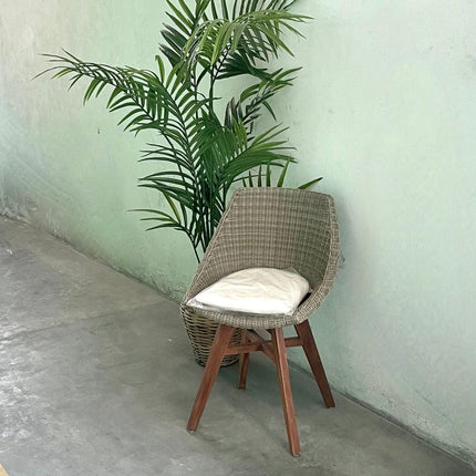 Santorini Dining Chair with Teak legs and Cushion - IrregularLines
