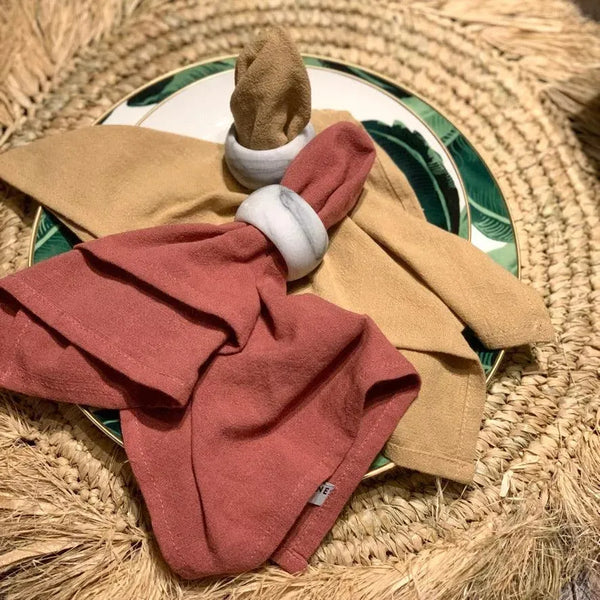 Dinner napkins Mustard - IrregularLines