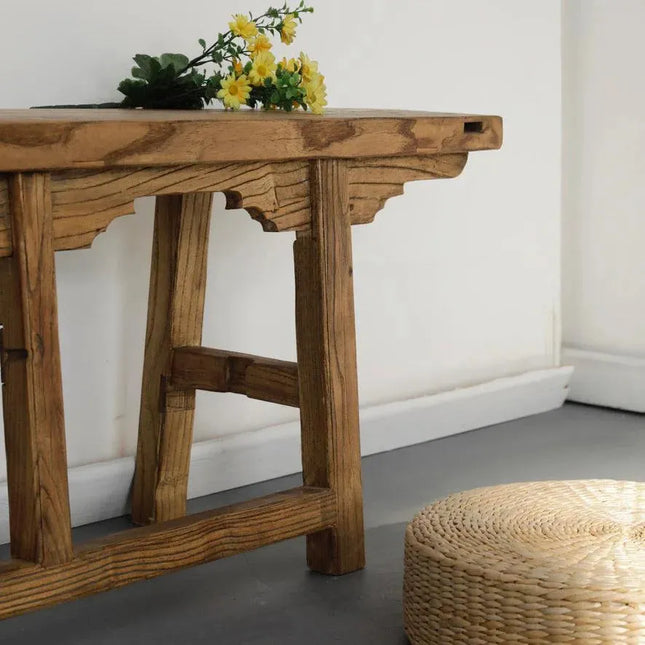 reclaimed elm wood bench
rustic wooden bench
solid wood long bench
handmade wooden bench
vintage style bench
natural wood furniture
wooden bench singapore
eco friendly furniture
farmhouse bench design
bench furniture singapore
