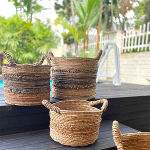 Enceng Rattan Basket With Handles