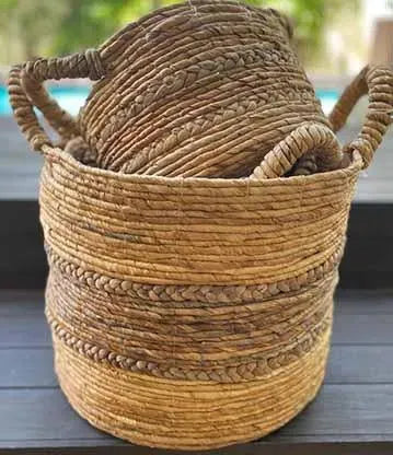Enceng Rattan Basket With Handles