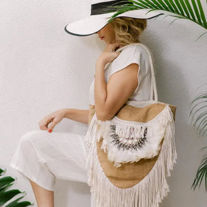 Jute Boho Handbag - IrregularLines