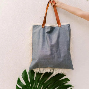 Jute Square Handbag - IrregularLines